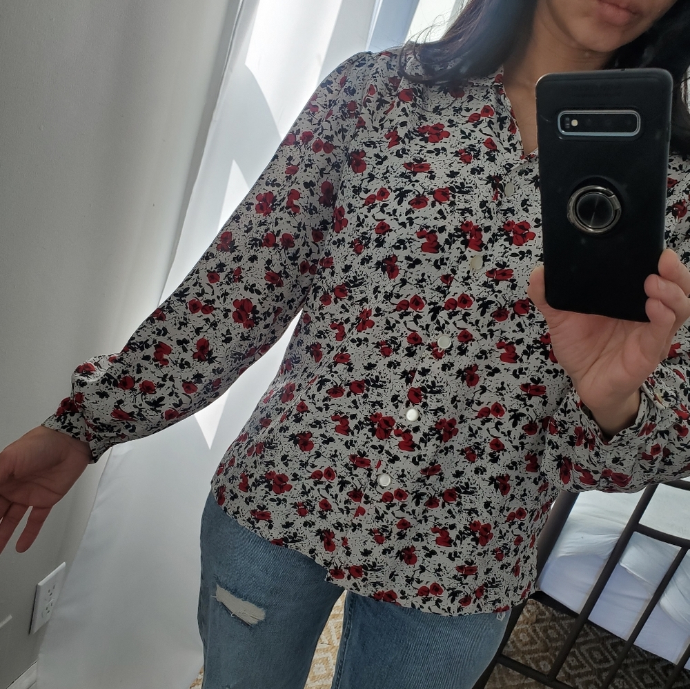 Red Flower Blouse - image 2